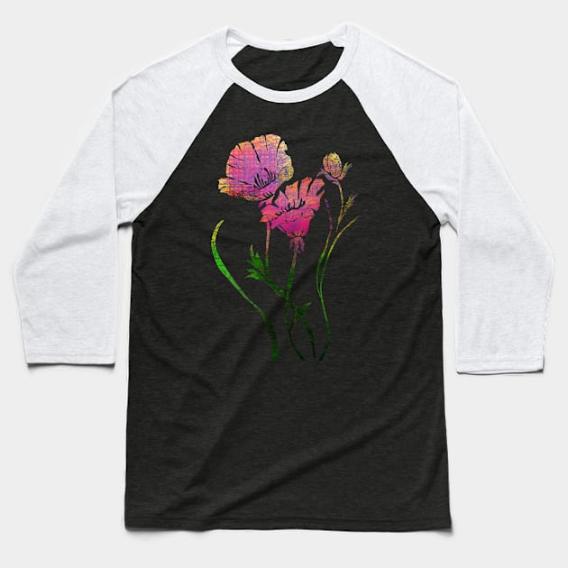 Flower pink Baseball T-Shirt by JulietLake